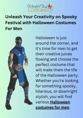 Buy The Best Halloween Costumes for Men