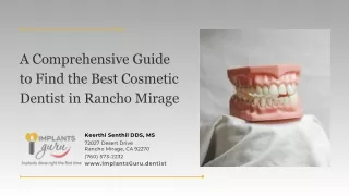 A Comprehensive Guide to Find the Best Cosmetic Dentist in Rancho Mirage
