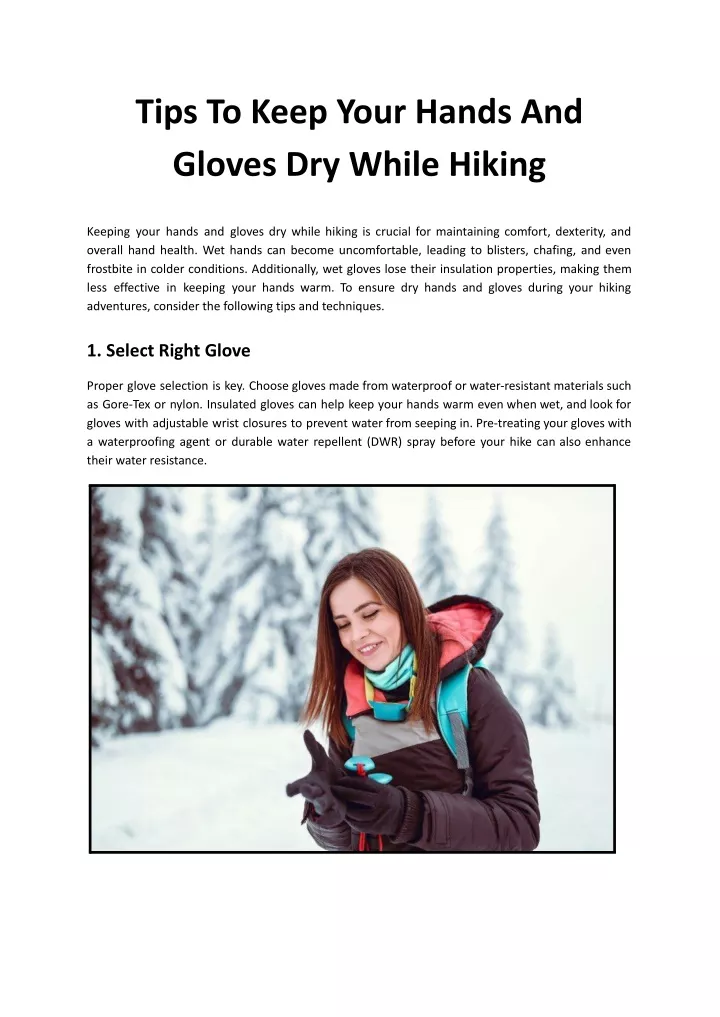 tips to keep your hands and gloves dry while