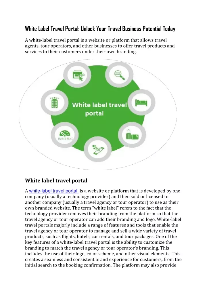 white label travel portal unlock your travel