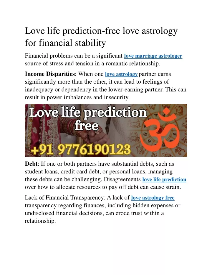 PPT Love life prediction free love astrology for financial stability