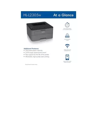 Brother HLL2305W Compact Mono Laser Single Function Printer with Wireless and Mo