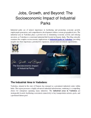 Suncity Industrial Park - 2 - Jobs, Growth, and Beyond - The Socioeconomic Impact of Industrial Parks