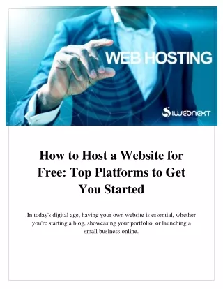 How to Host a Website for Free