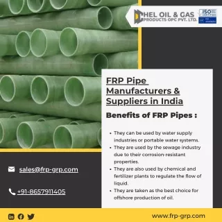 Top FRP Pipes | GRP Pipes | FRP Sheets - D Chel Oil and Gas