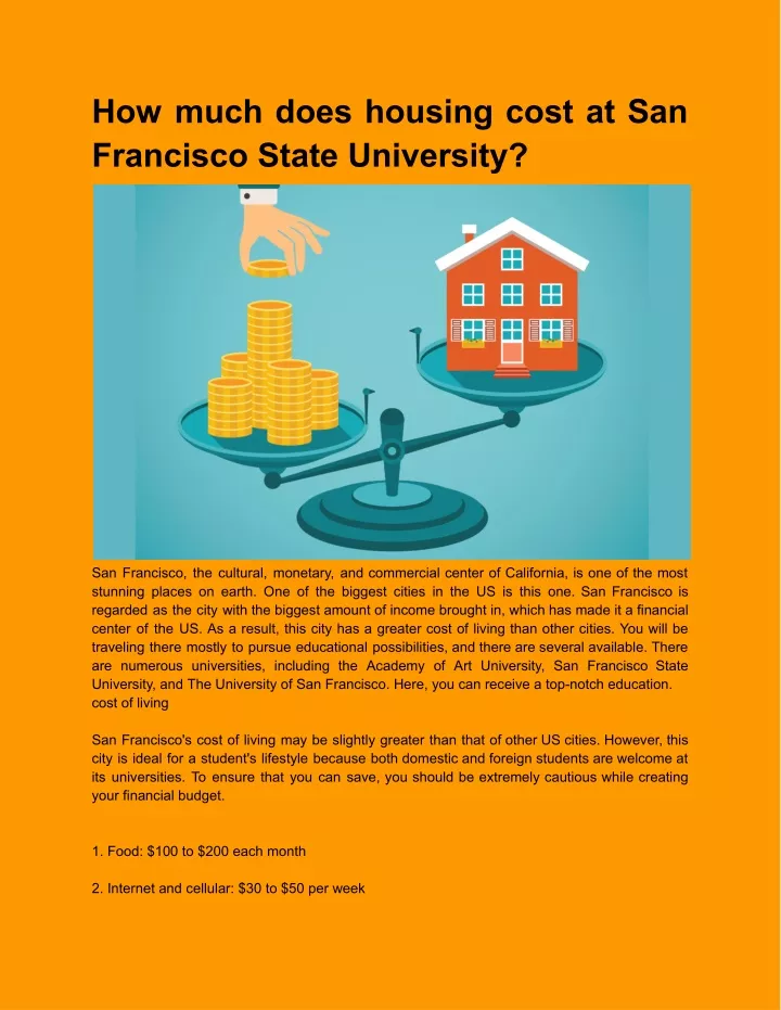 how much does housing cost at san francisco state