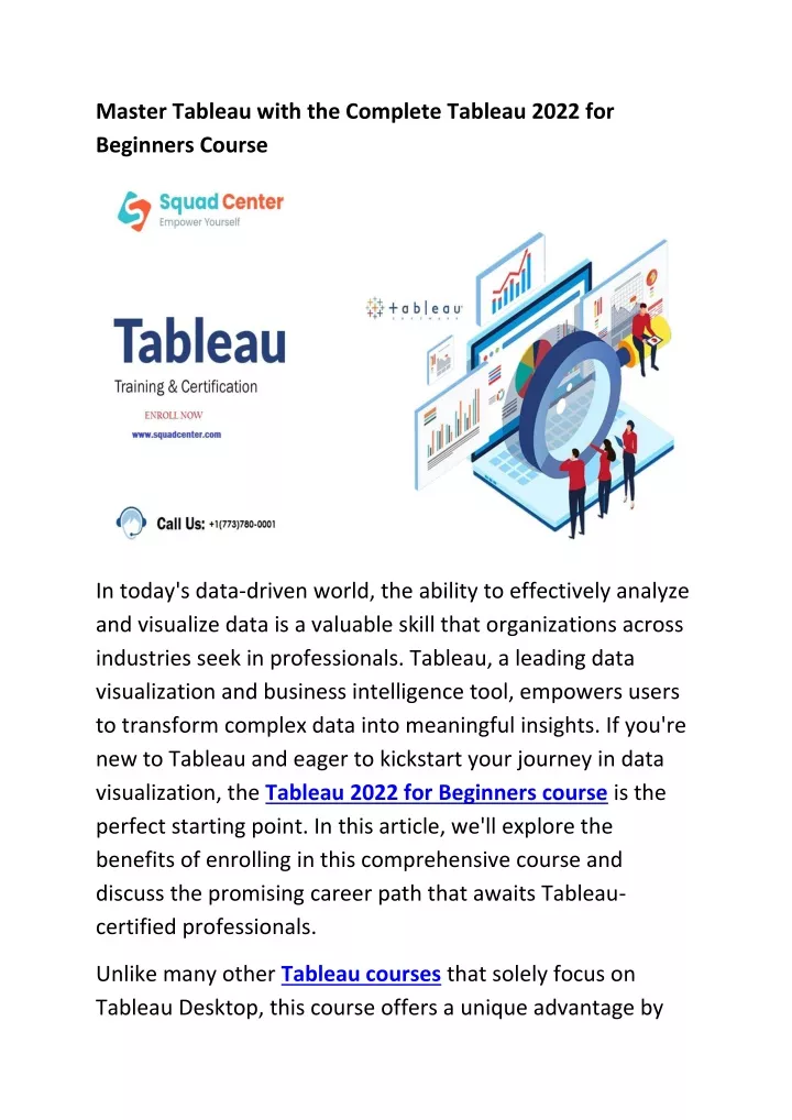 master tableau with the complete tableau 2022