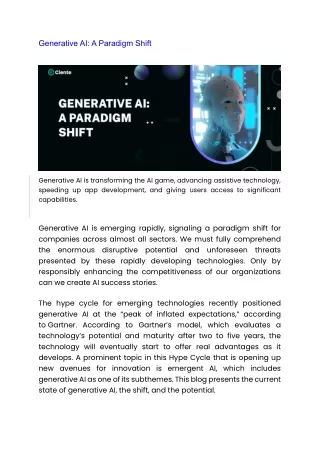 generative ai a paradigm shift