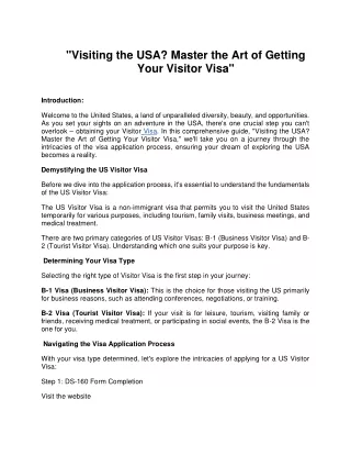 "US Travel Insights: Your Visa Voyage Companion"