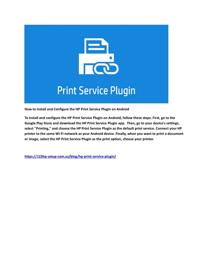 how to install and configure the hp print service