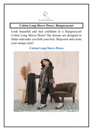 Cotton Long Sleeve Dress  Rangreza.net