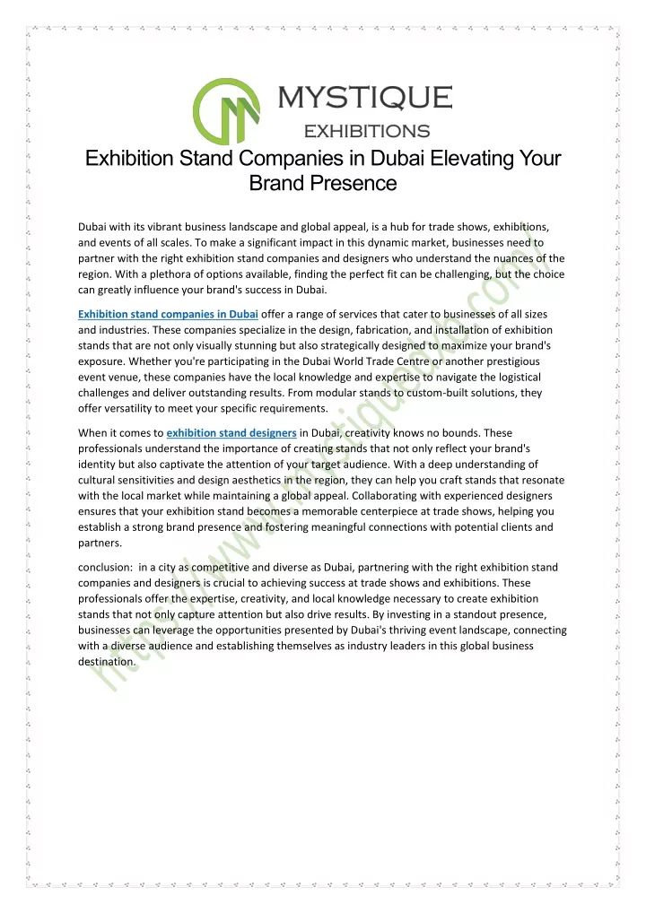 exhibition stand companies in dubai elevating