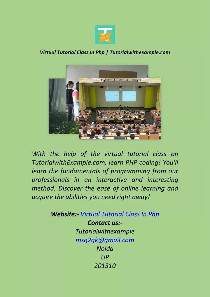 virtual tutorial class in php tutorialwithexample