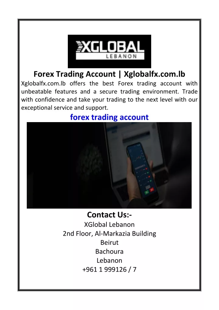 forex trading account xglobalfx com lb xglobalfx