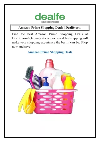 Amazon Prime Shopping Deals  Dealfe
