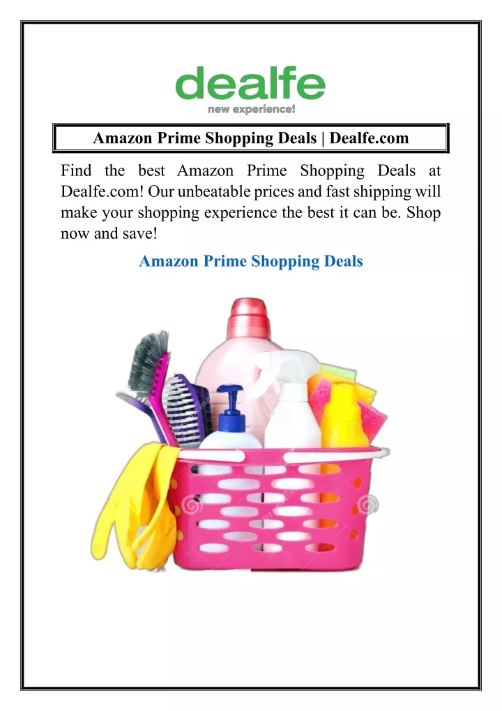 amazon prime shopping deals dealfe com