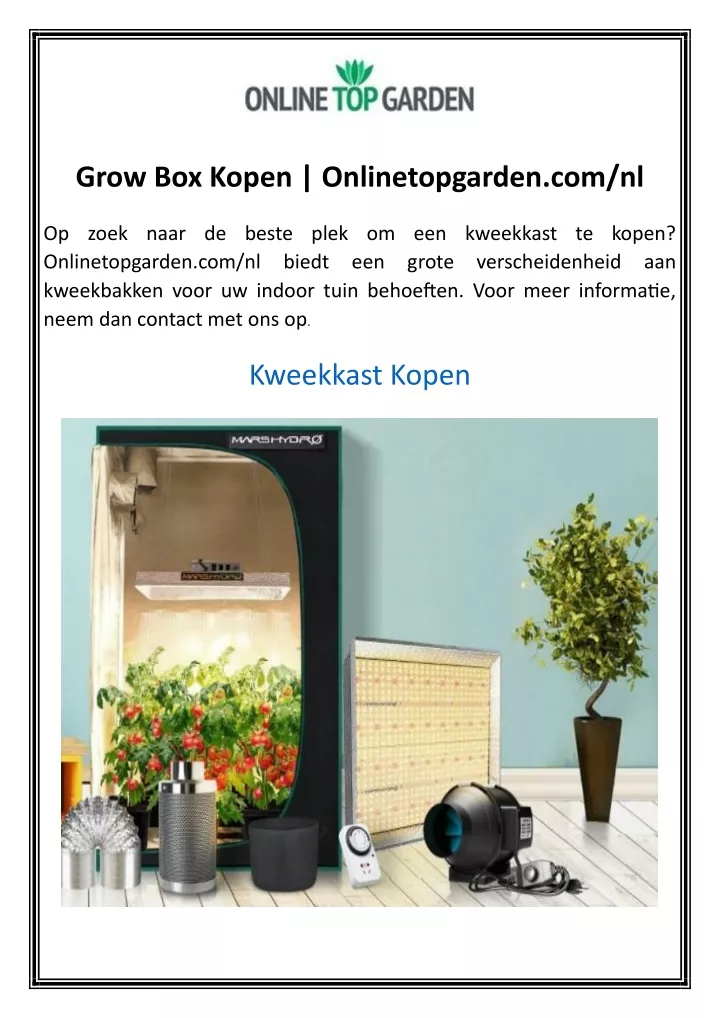 grow box kopen onlinetopgarden com nl