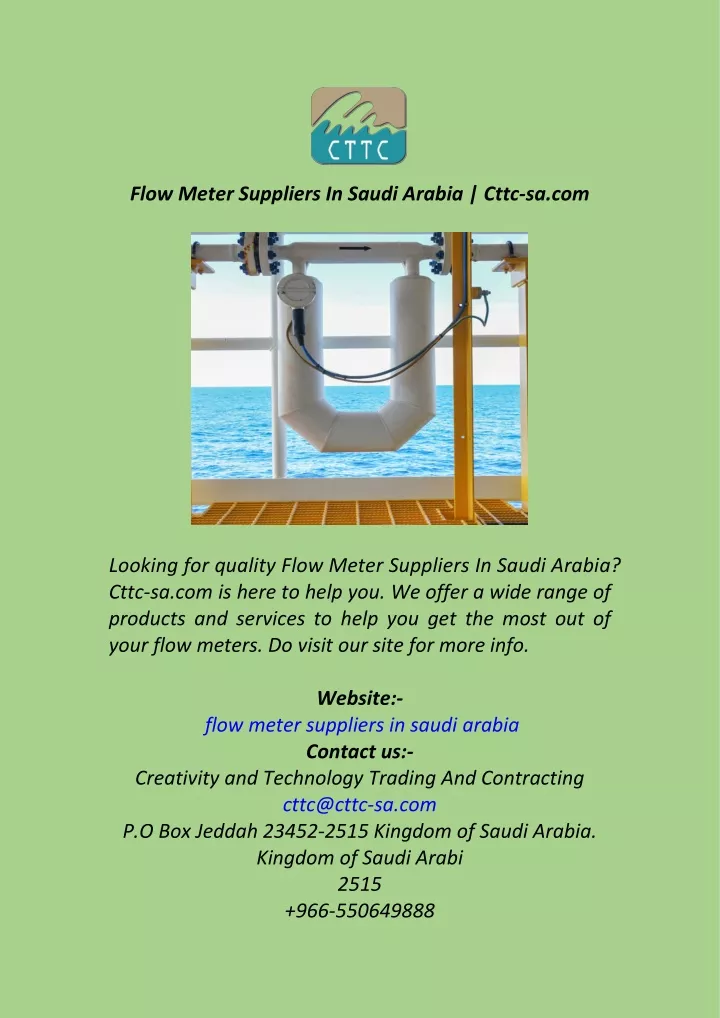 flow meter suppliers in saudi arabia cttc sa com