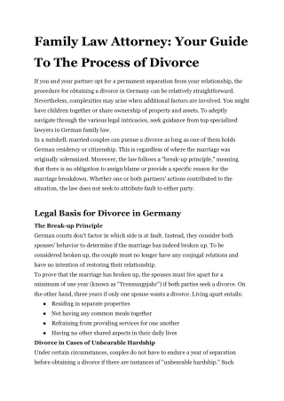 Family Law Attorney_ Your Guide To The Process of Divorce