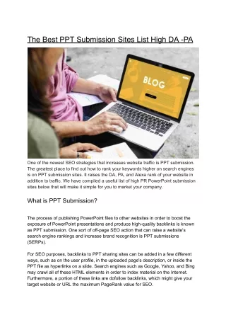 Best PDF & PPT Submission Sites List (High DA)