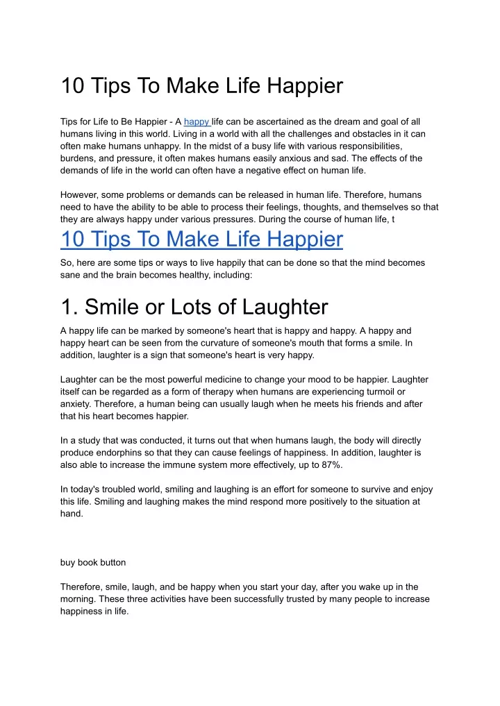 10 tips to make life happier
