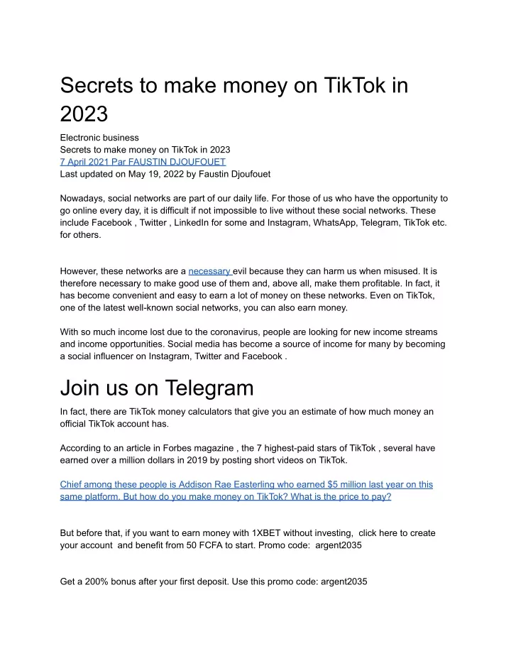 secrets to make money on tiktok in 2023