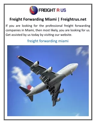 Freight Forwarding Miami Freightrus.net