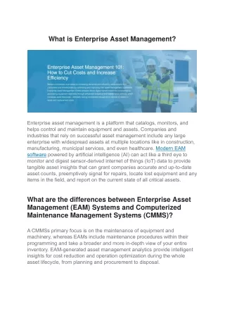 What is Enterprise Asset Management?