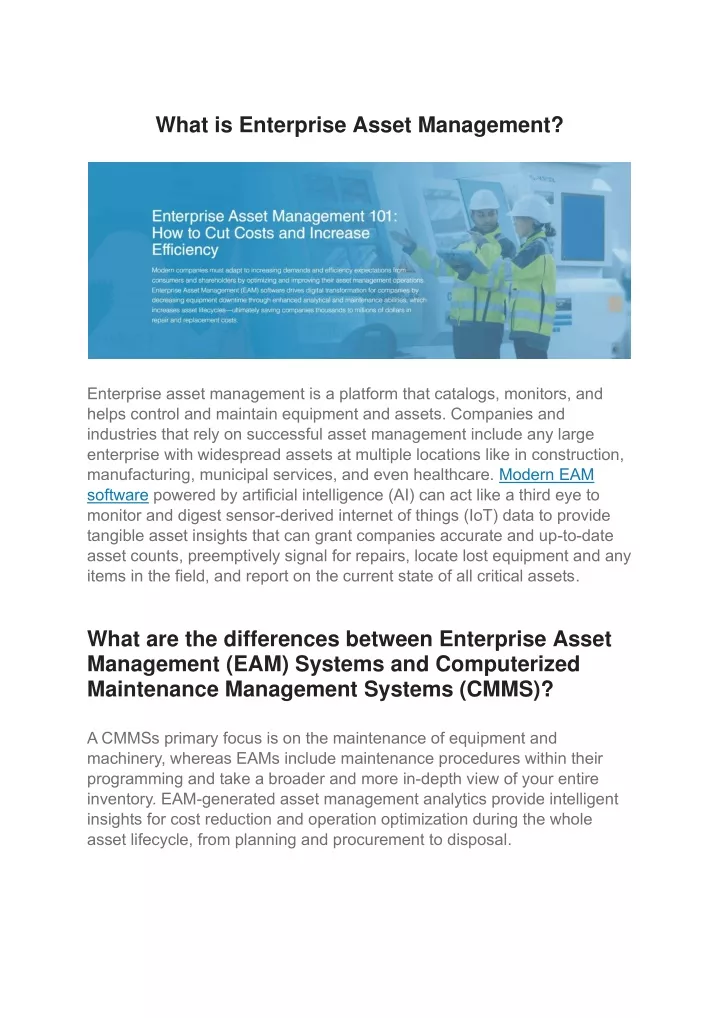 what is enterprise asset management