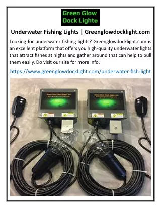 Underwater Fishing Lights Greenglowdocklight