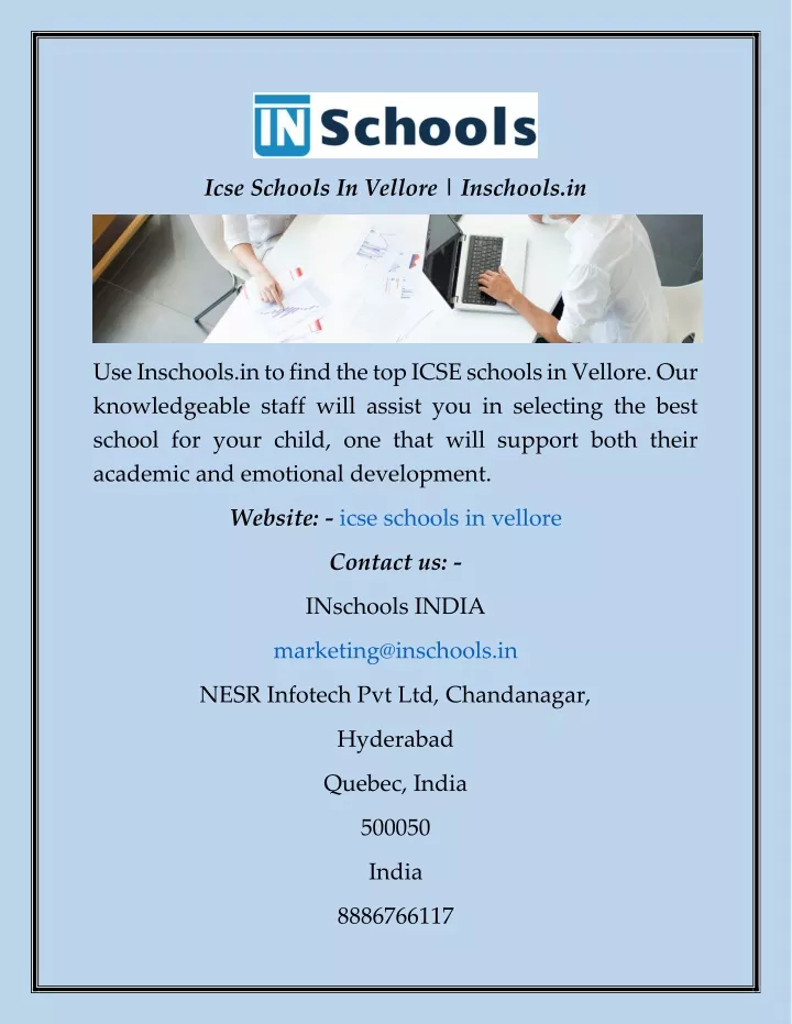 icse schools in vellore inschools in