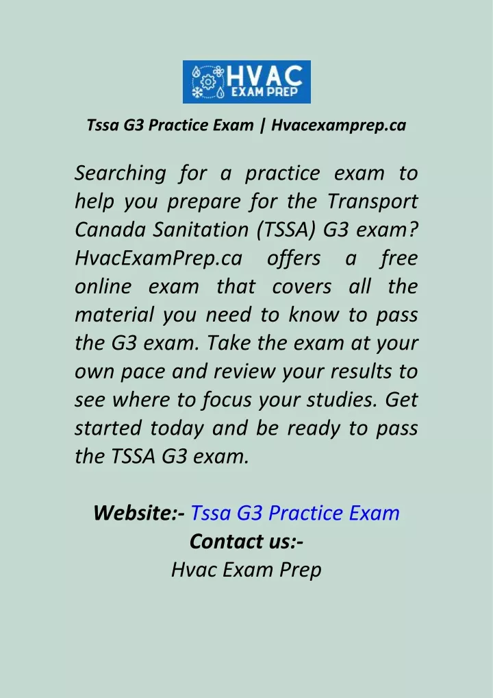 tssa g3 practice exam hvacexamprep ca