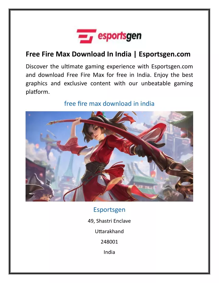 free fire max download in india esportsgen com
