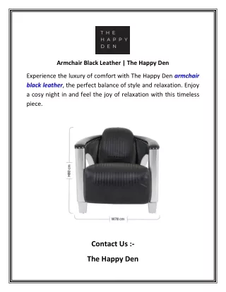 Armchair Black Leather   The Happy Den