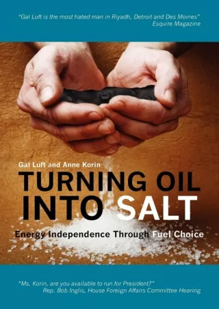 get [PDF] Download Turning Oil Into Salt: Energy Independence Through Fuel Choice