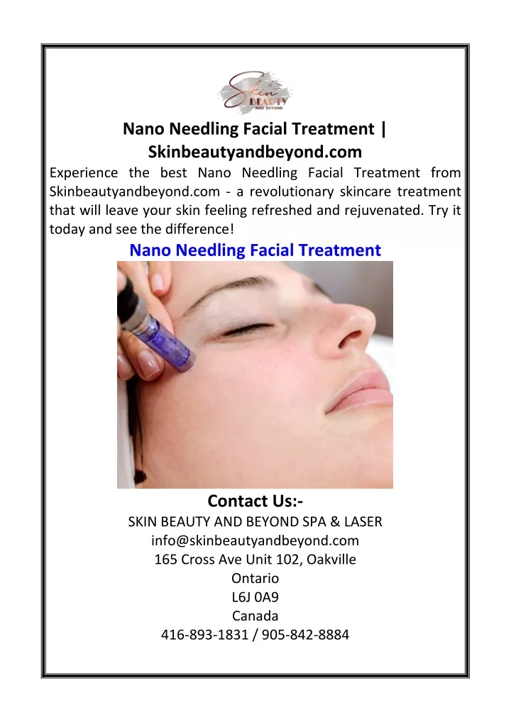nano needling facial treatment