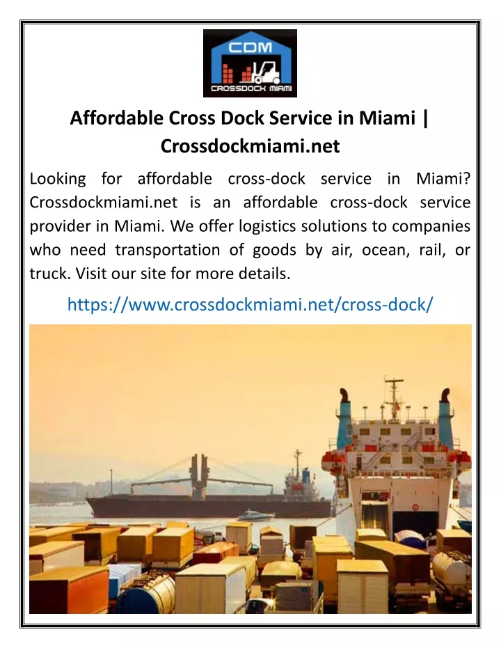 affordable cross dock service in miami