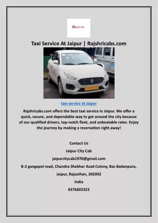 taxi service at jaipur