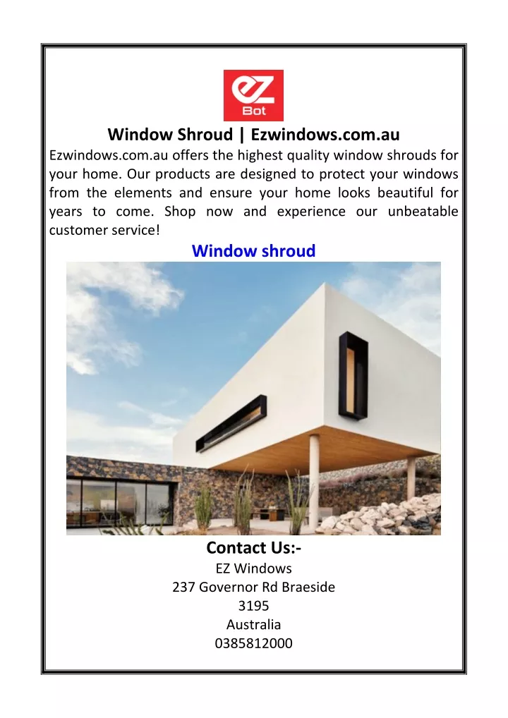 window shroud ezwindows com au ezwindows