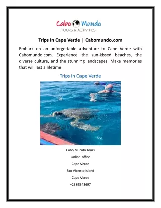 trips in cape verde cabomundo com