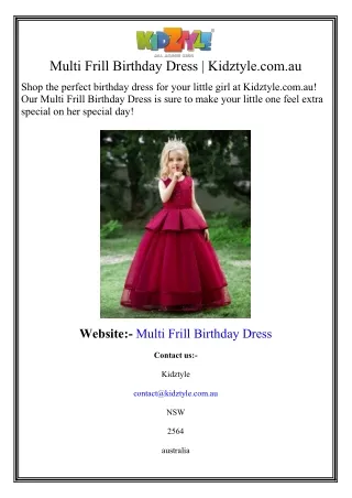 Multi Frill Birthday Dress | Kidztyle.com.au