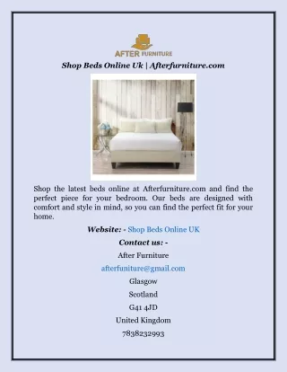Shop Beds Online Uk  Afterfurniture.com