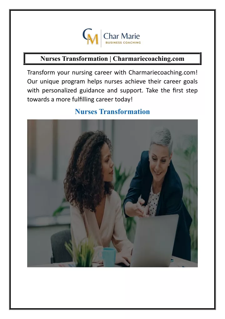 nurses transformation charmariecoaching com