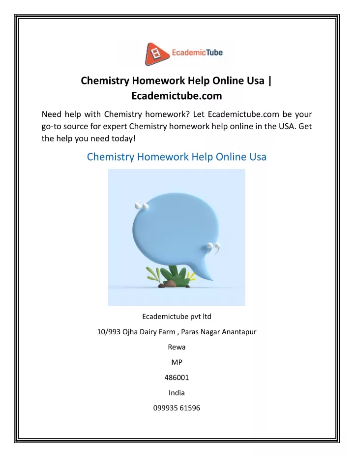 chemistry homework help online usa ecademictube