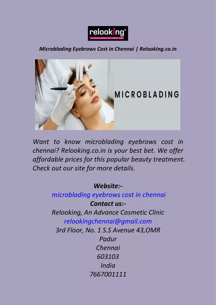 microblading eyebrows cost in chennai relooking