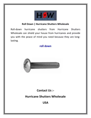 Roll Down   Hurricane Shutters Wholesale