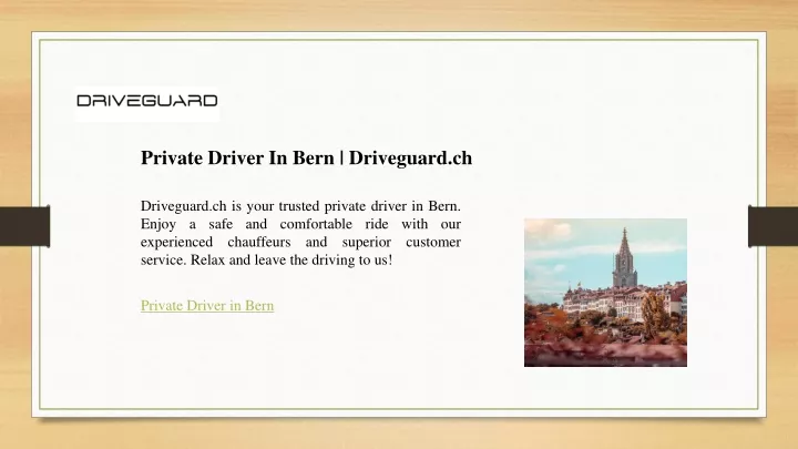 private driver in bern driveguard ch