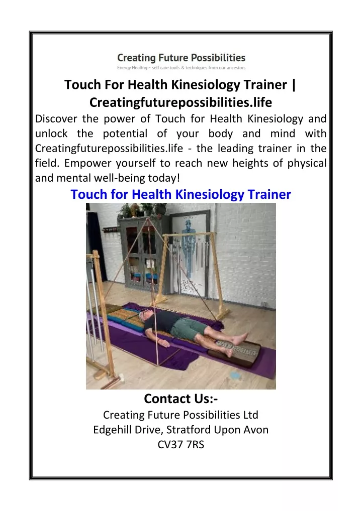 touch for health kinesiology trainer