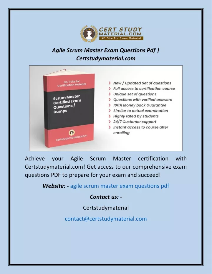 agile scrum master exam questions