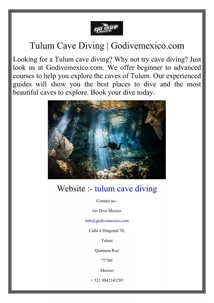 tulum cave diving godivemexico com